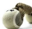 Durable Braided Rope Toy for Aggressive Chewers Bite Resistant Toothbrush with Tennis Ball Ends