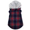 Weekender Dog Sweatshirt Hoodie - Pink & White Plaid